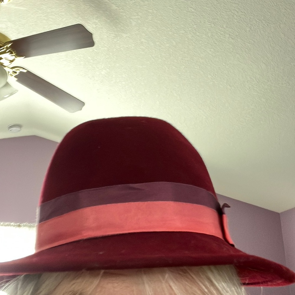 100% Wool Burgundy Hat never worn
